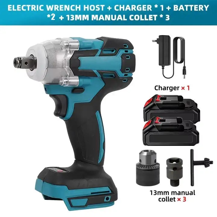 520 Nm Cordless Brushless Impact Driver for Makita 18V With 2XBattery(520N. m) / Poland