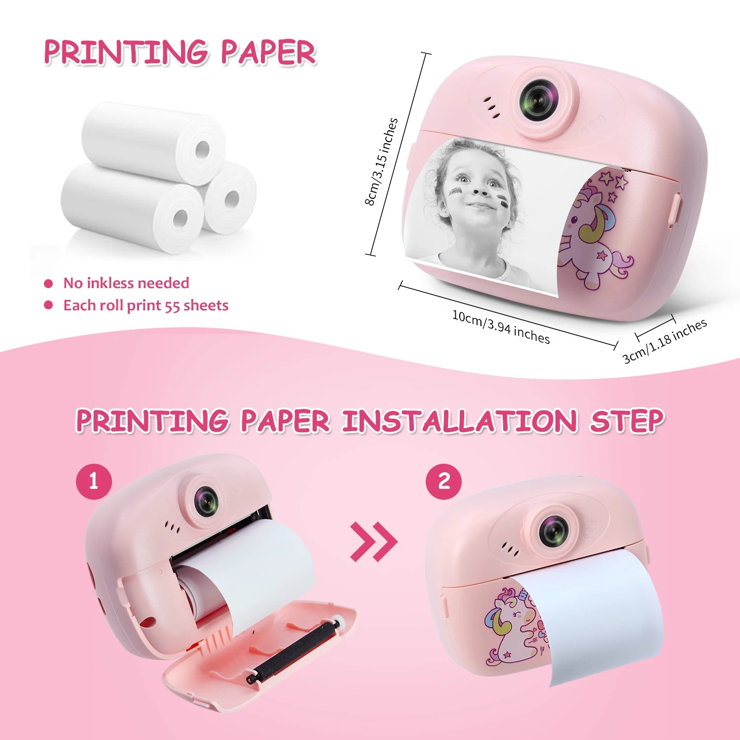 57mm Children's Mini Thermal Print Camera &ndash; Instant Prints