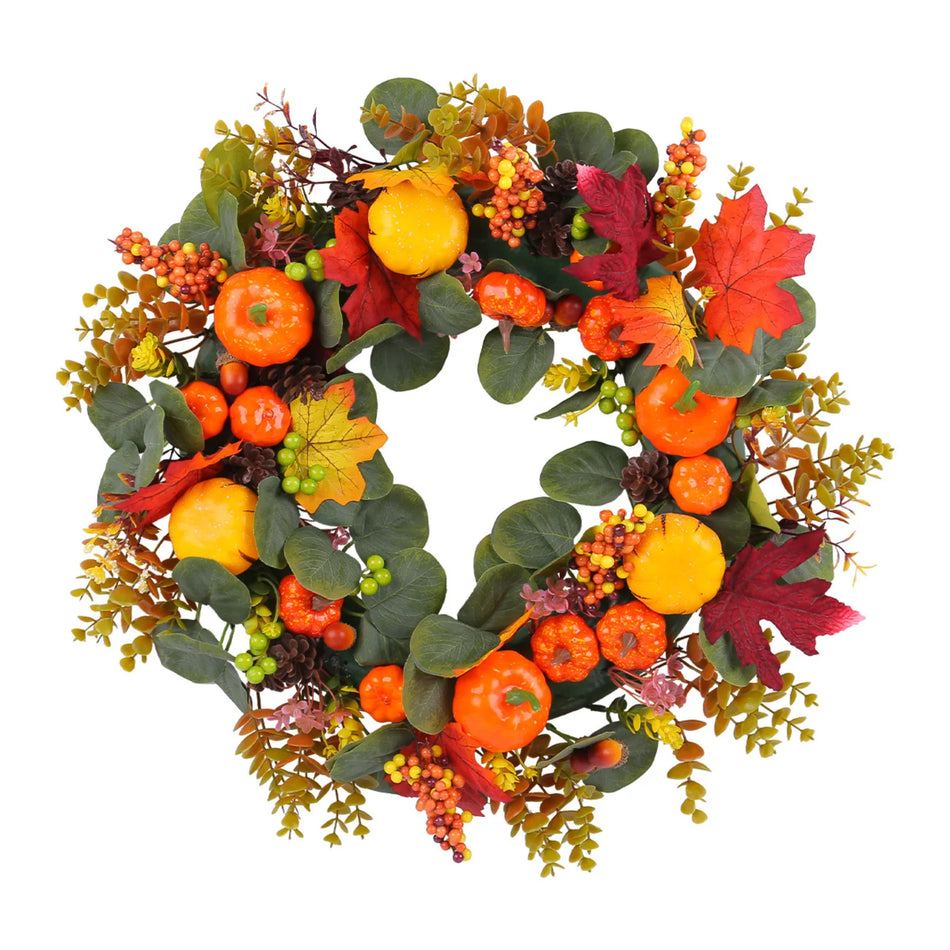 Corona de Puerta de 20 Pulgadas para Otoño – Decoración Interior Exterior