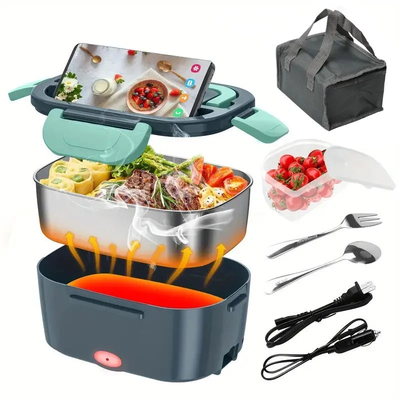 Betuyoo Caja de Almuerzo Calentada 2en1 – Coche y Hogar 220V 60W