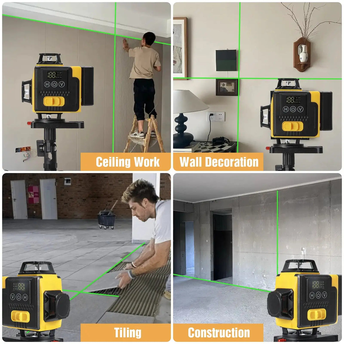 4D 16 Lines Laser Level 360 Self Leveling Tool Tripod