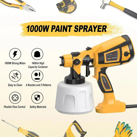 1000W Electric Paint Sprayer 1400ml 4 Nozzles For Furniture