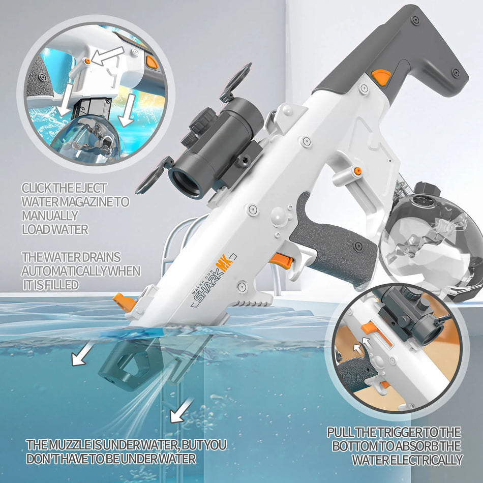 Pistola de Água Elétrica Auto-Prima – Carregamento USB Tanque de 810ml