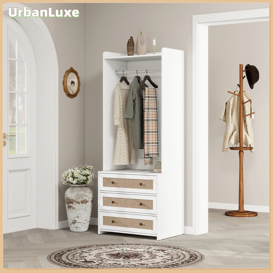 UrbanLuxe 3 Predalna Omara Bela 70x48x180cm Shranjevanje v Spalnici