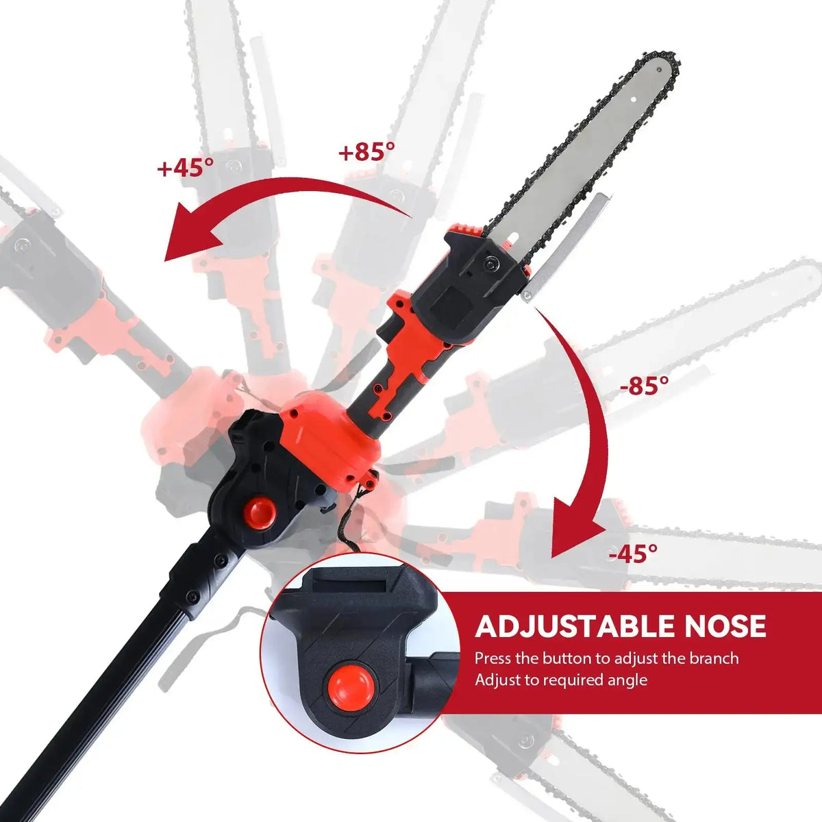 8 Inch Brushless Telescoping Pole Saw Cordless Pruning 18V