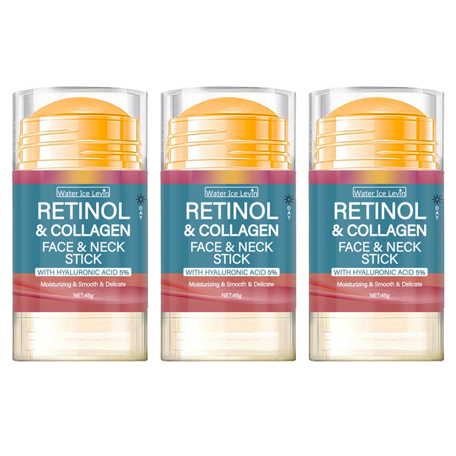 Water Ice Levin Retinol Face and Neck Treatment Bar &ndash; Firming and Moisturizing Formula Three bottles