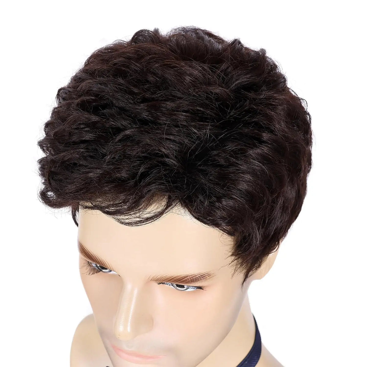 Short Silver Gray Synthetic Wig for Men - Heat Resistant Cosplay and Daily Use HY-1020-4 / 1pc / 6inches