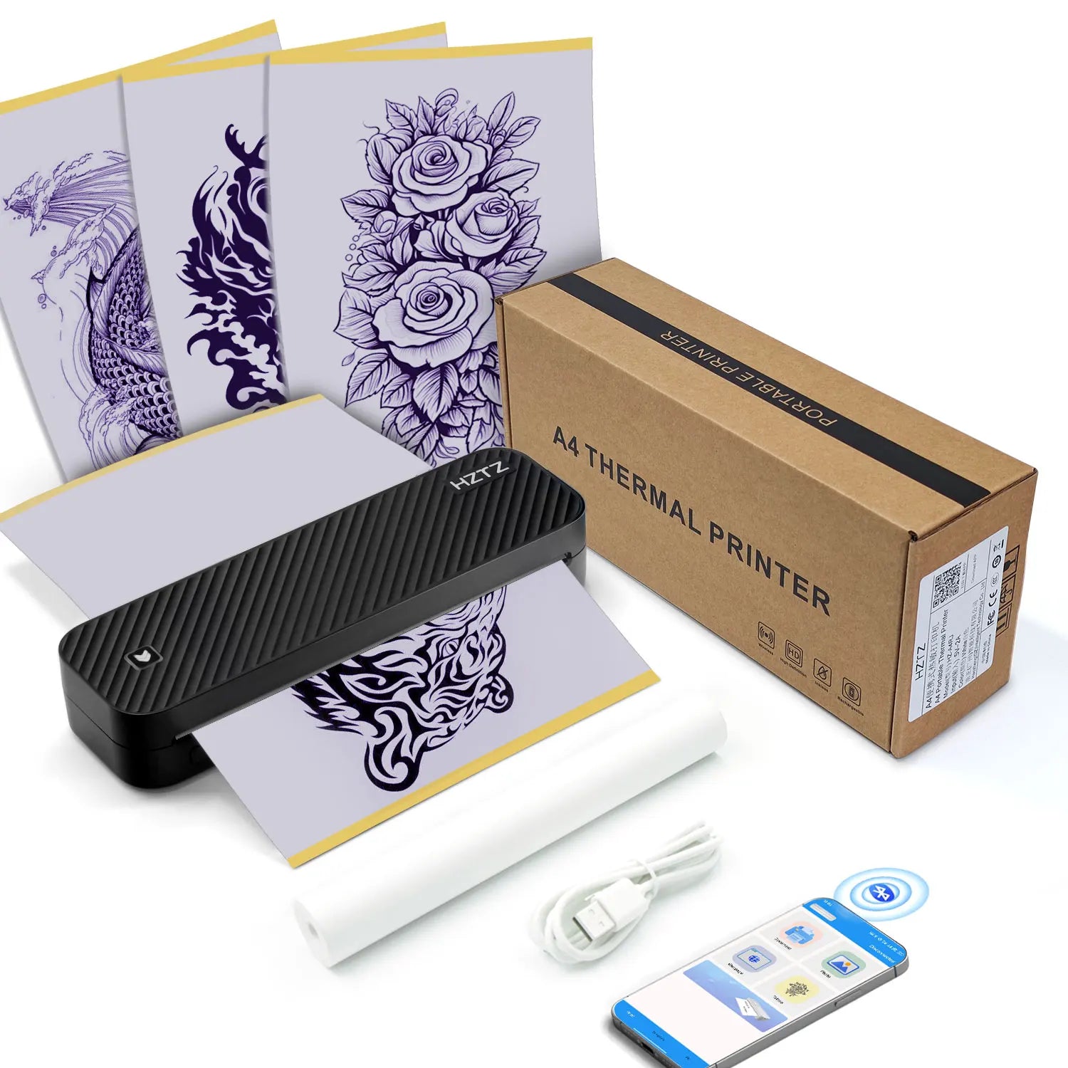 A4 Portable Inkless Printer &ndash; Bluetooth Wireless Printing