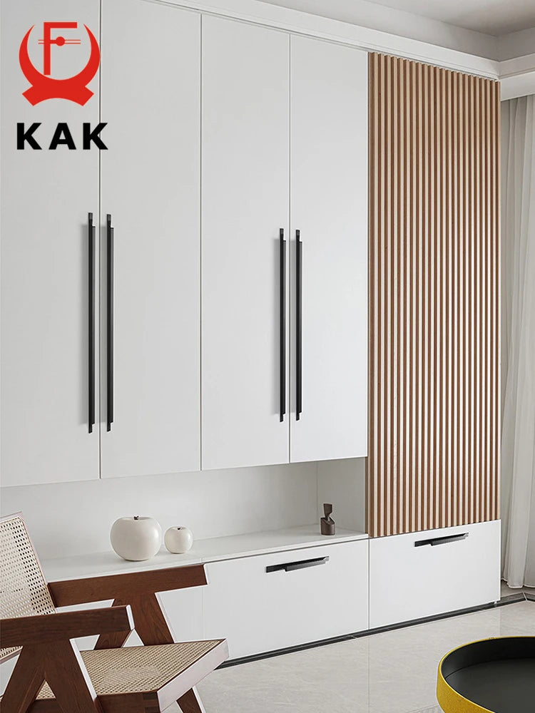 KAK Алюминиевый дверной ручка 1000мм Ручки для шкафов Черный Золото