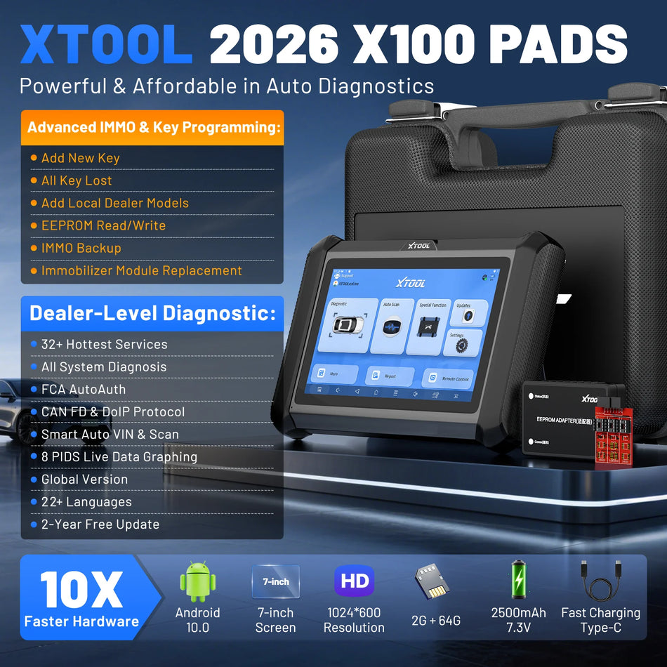 XTOOL X100 Pads V2.0 Programador de Chaves IMMO para Chaves de Carro