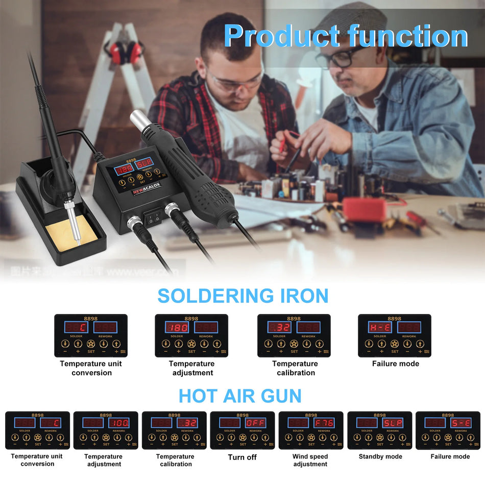 8898 Heat Gun Soldering Station – 2 In 1 Welding Tool
