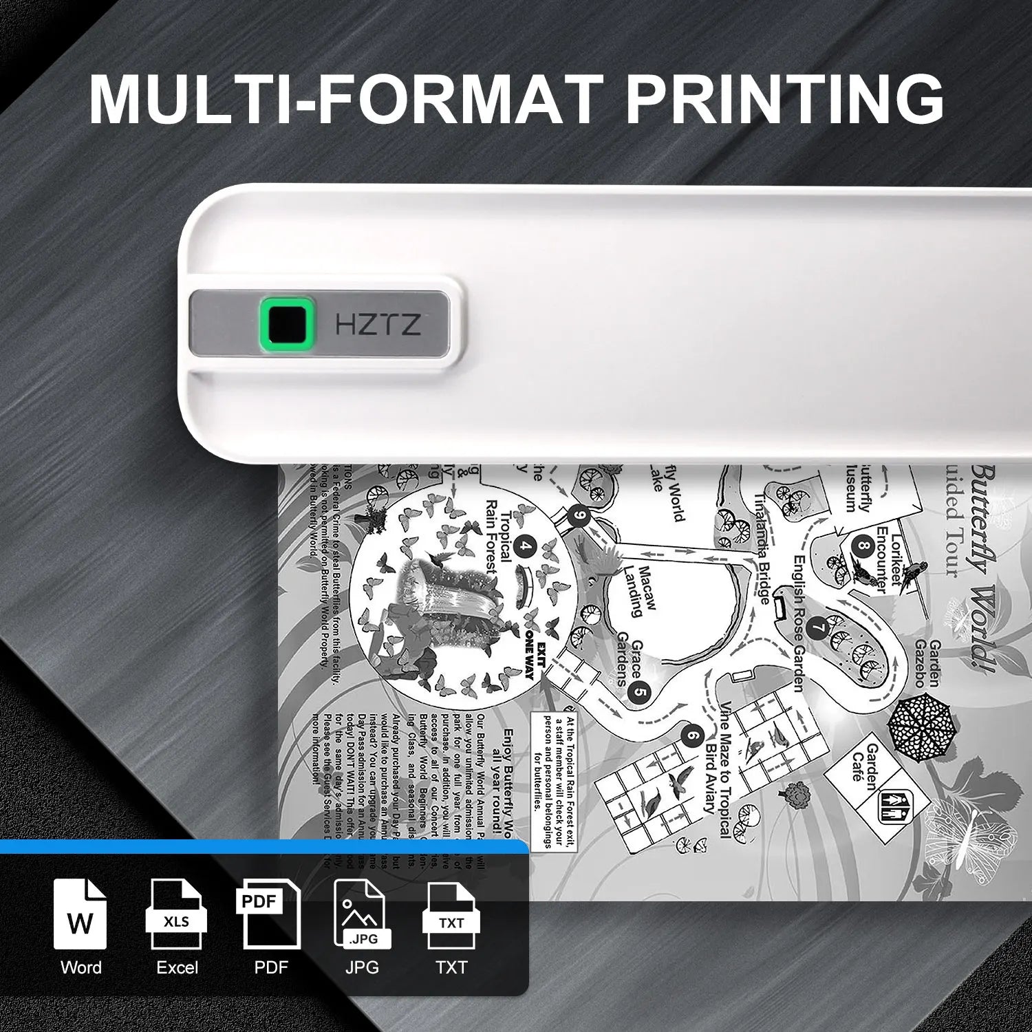 A4 Portable Wireless Inkless Thermal Printer - Bluetooth