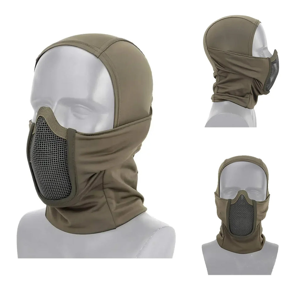 Maschera Facciale in Rete d'Acciaio Tattica per Airsoft Paintball Caccia