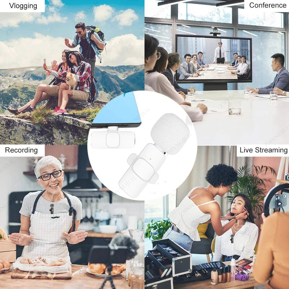 ZMYNOJLH Wireless Lavalier Microphone for iPhone, Android, and PC