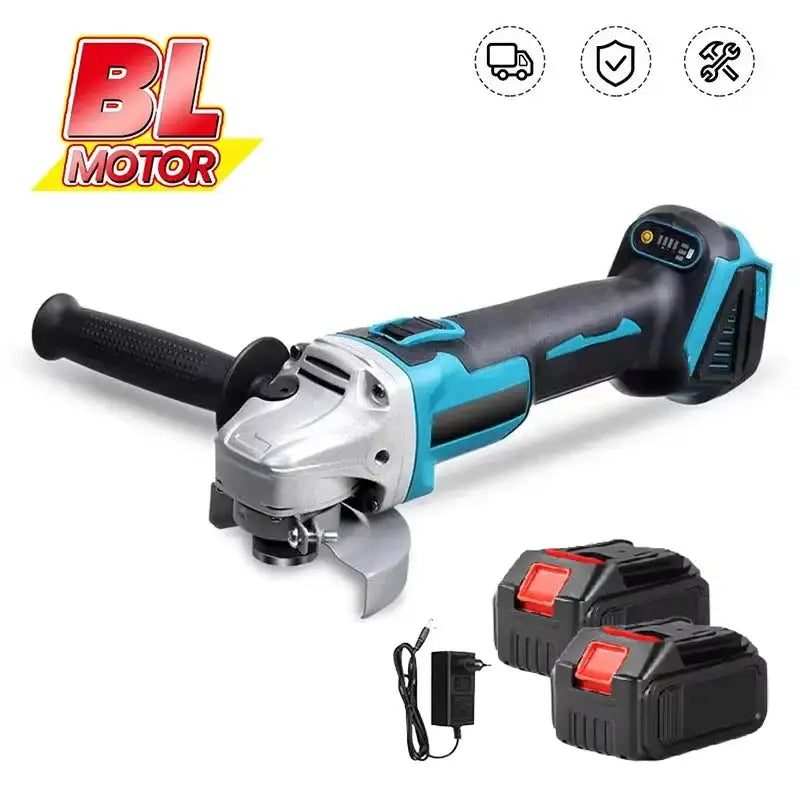 125mm Brushless Cordless Angle Grinder 4 Speed Woodworking With 2XBattery / Poland