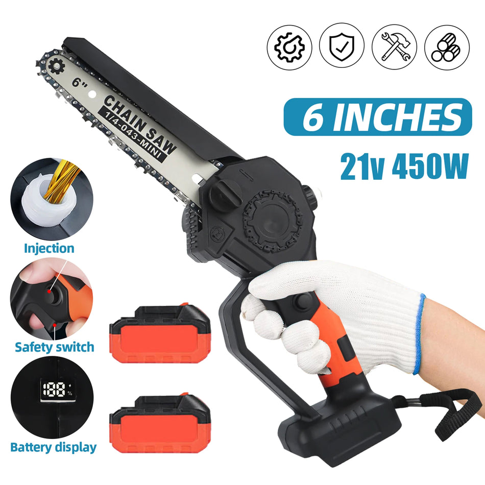 6 colių belaidė grandininė pjūklas genėjimui Makita 18V baterijai