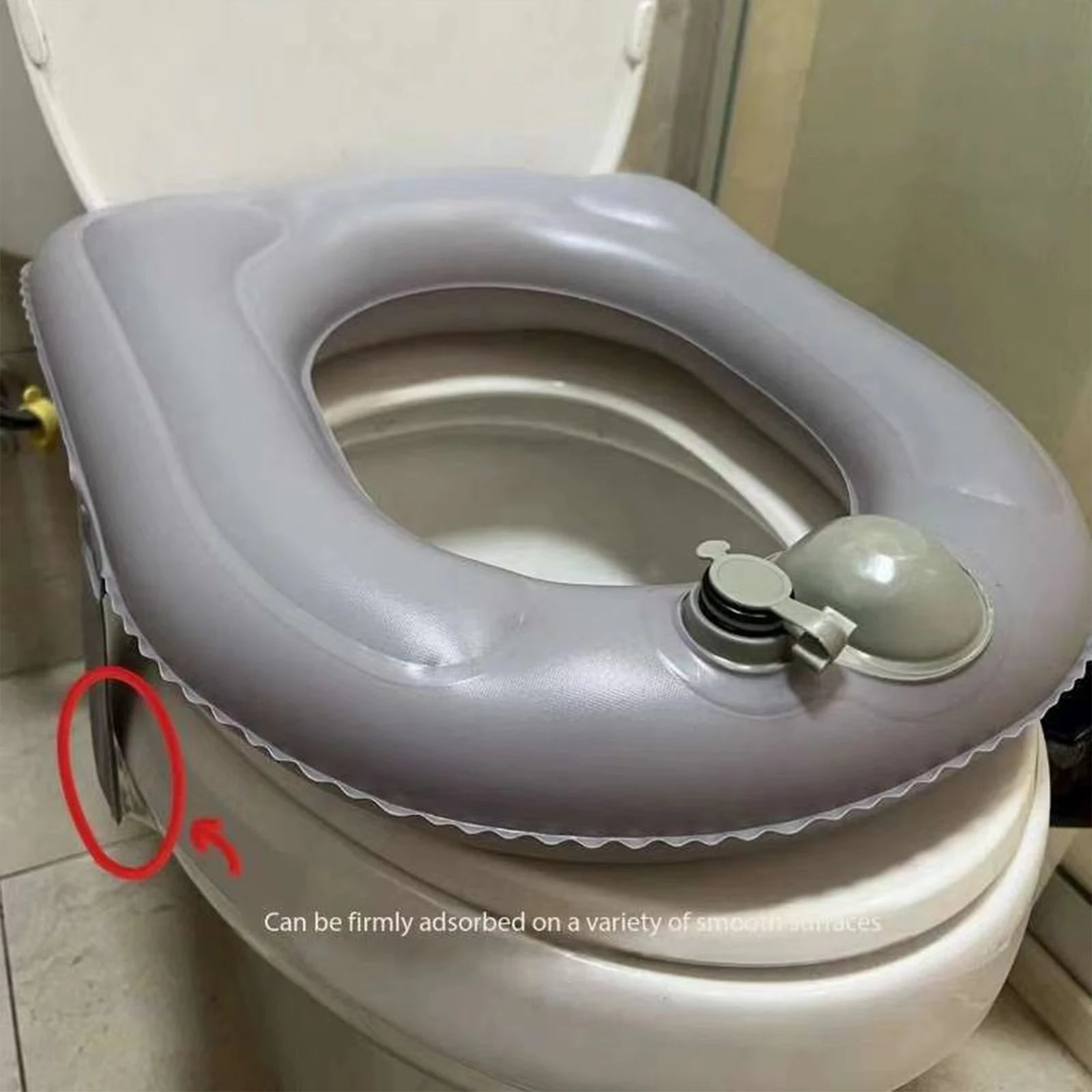 PVC Inflatable Toilet Seat Cushion - Travel Comfort Plus
