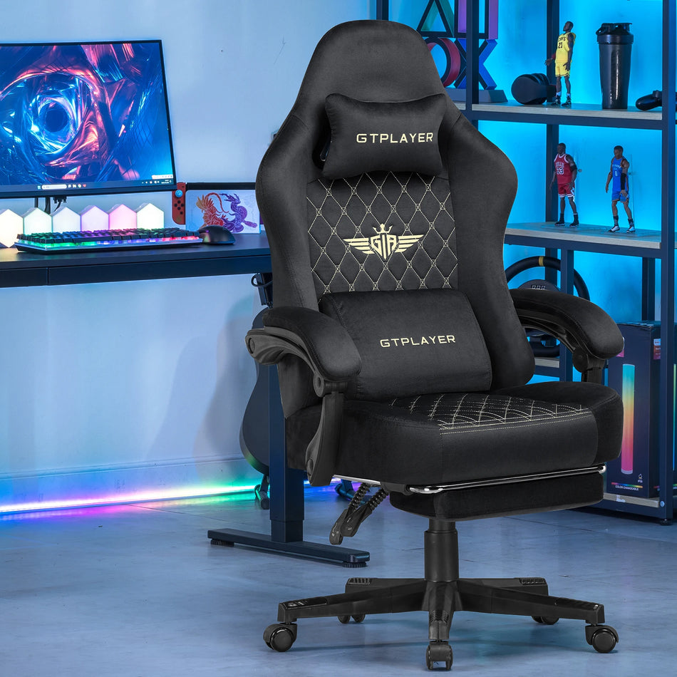 GTPLAYER Fabric Ergonomic Gaming Chair Adjustable Rotatable