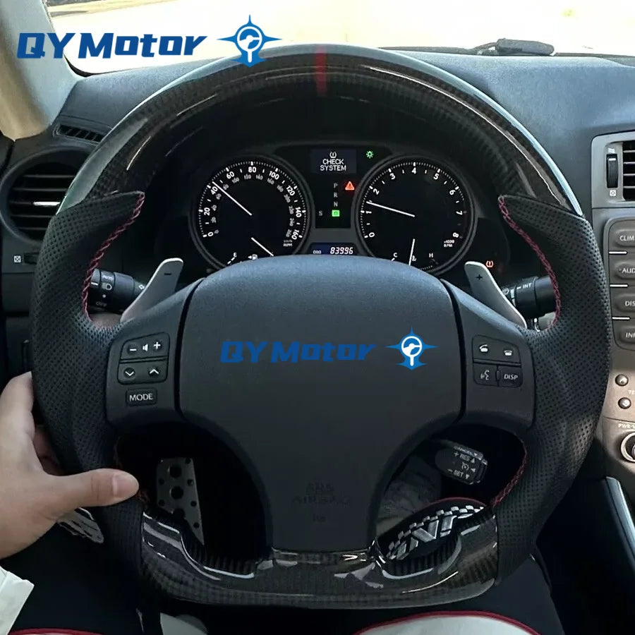 Lexus IS Series Real Carbon Fiber Steering Wheel With Perforated Leather