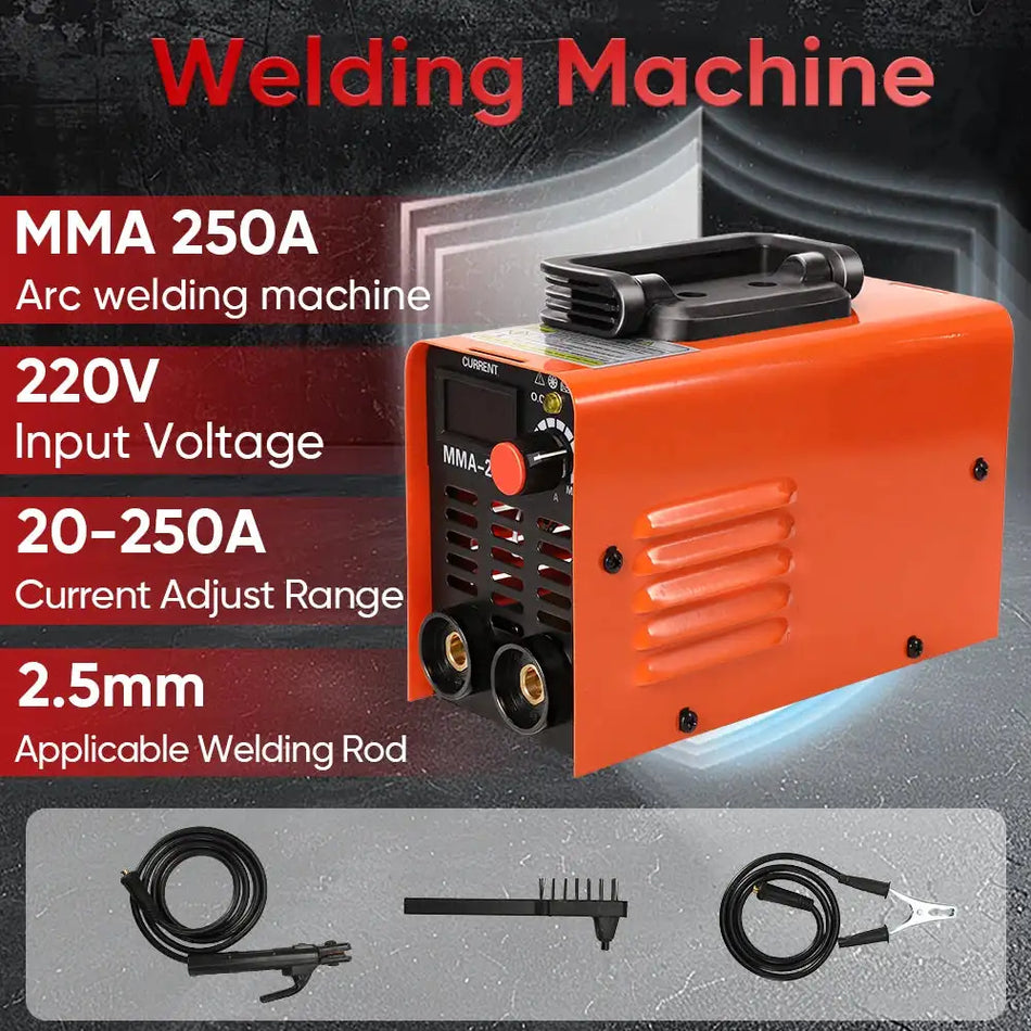 MMA 250 Portable Inverter Arc Welder With Tool Storage Box