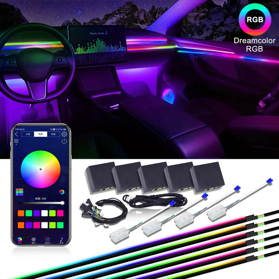 Striscia LED Ambientale per Interni in RGB per Benz BMW Audi