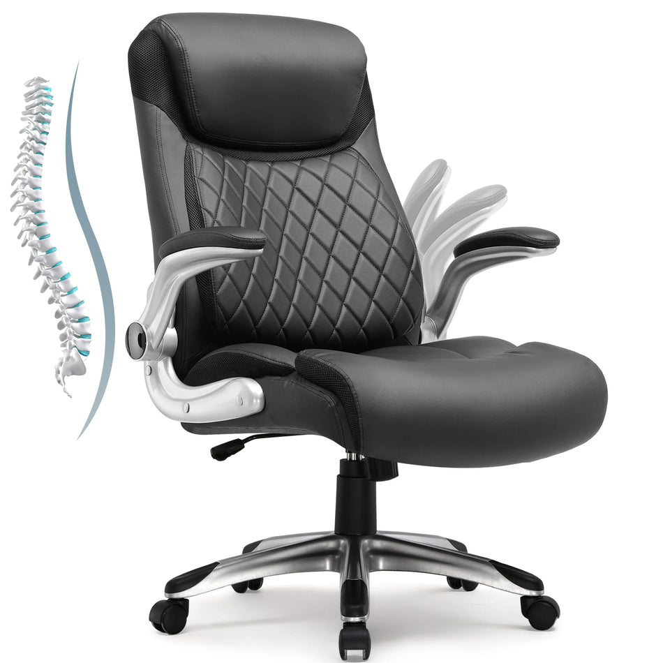 COMHOMA Ergonomisk Kontorsstol Med Fällbara Armstöd