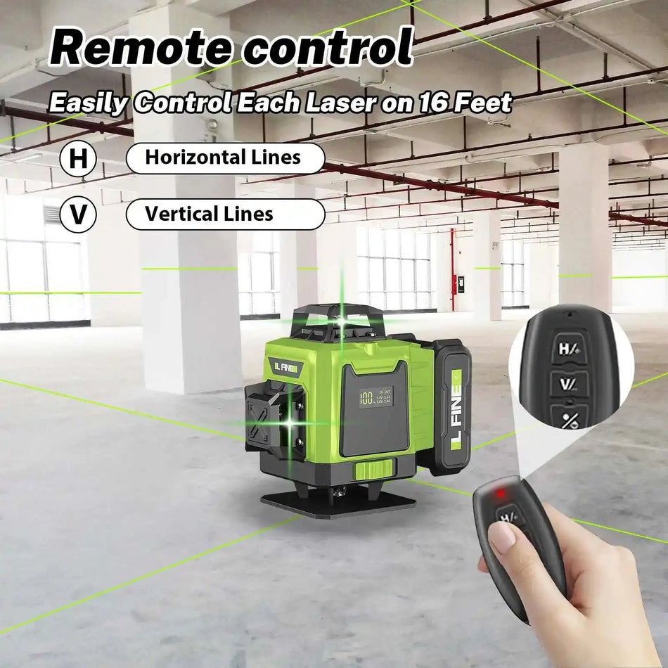 16 Line 360 Deg Self Leveling Laser Level With Remote Cross