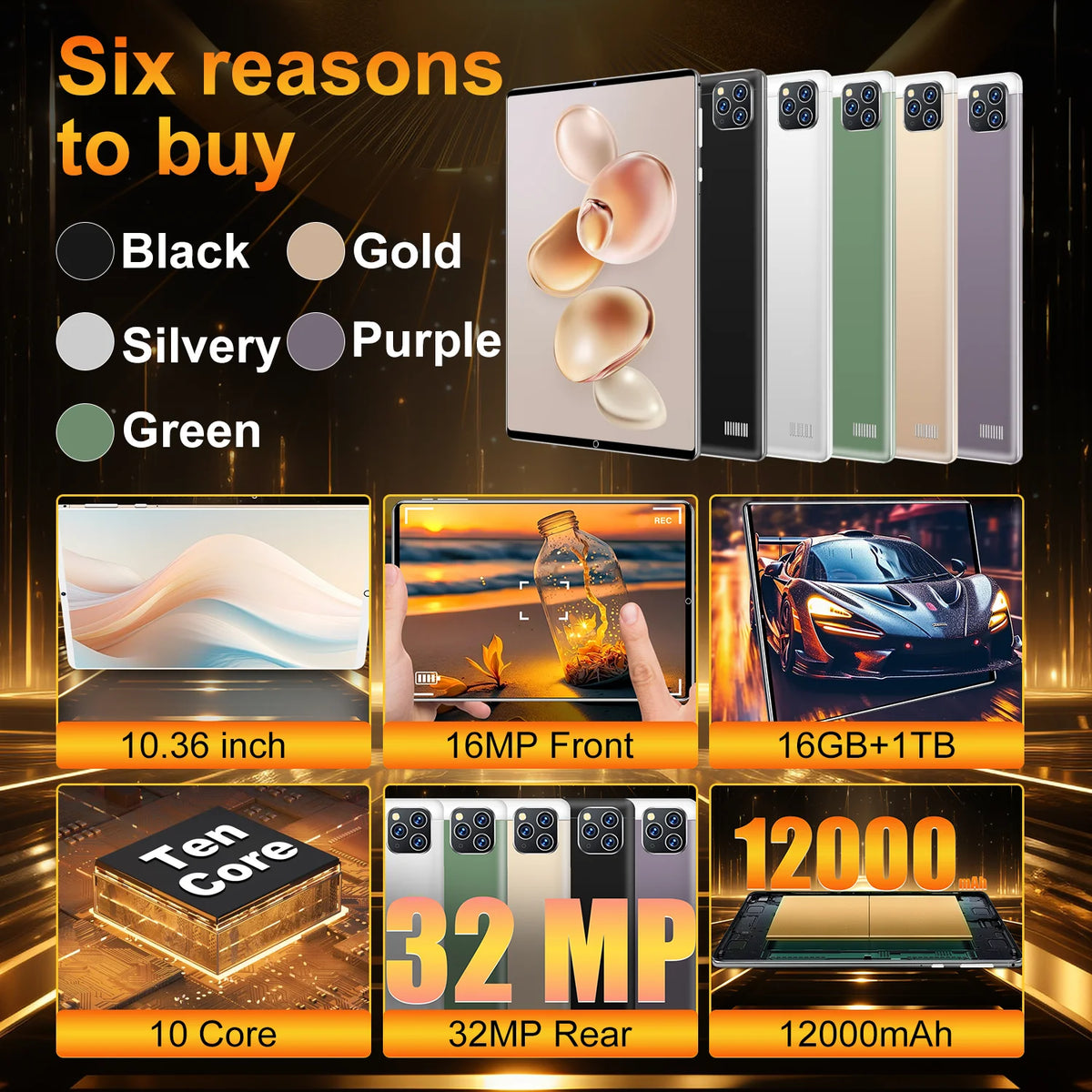 2025 5G Tablet PC 10.36 Inch &ndash; 1TB Storage 12000mAh