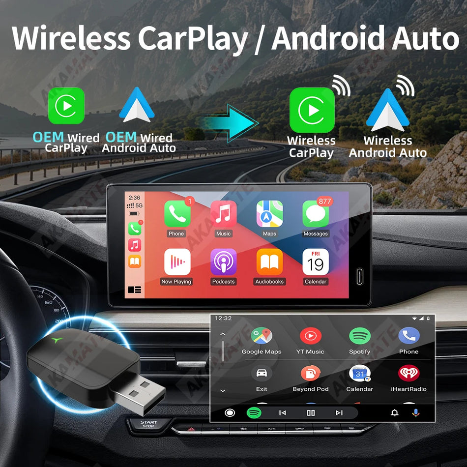 2in1 Wireless CarPlay Android Auto Adapter &ndash; Wireless Key