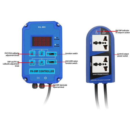 PH-803 2 In 1 PH ORP Controller Monitor &ndash; Digital Redox