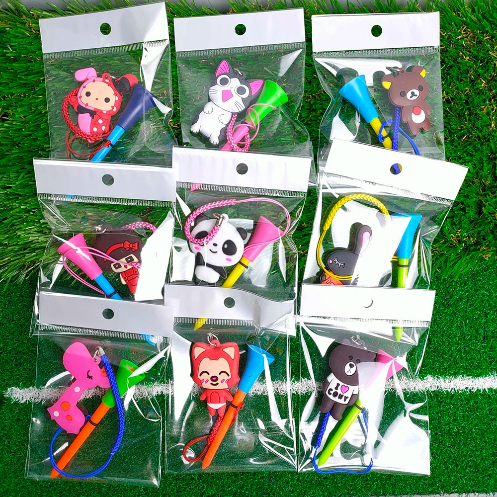 10Pcs Golf Rubber Tees &ndash; Unique Cartoon Pattern Design