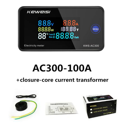 KWS-AC300 &ndash; Digital Voltmeter With 50-300V Range 0-100A AC300-100A-Closure