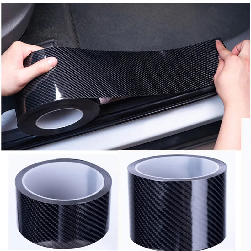 3D Carbon Fiber Car Threshold Film, Anti Scratch Door Sill Edge Protector