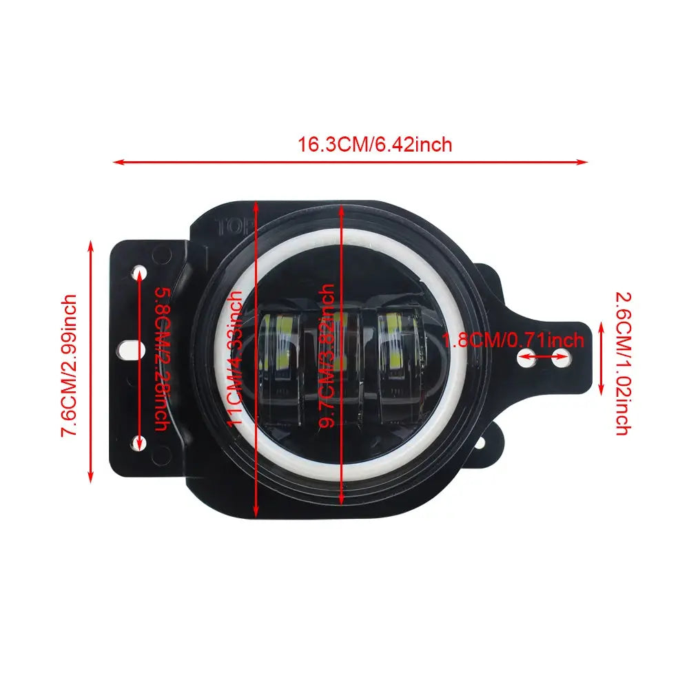 LED Fog Lights with Mounting Bracket for Jeep Wrangler JL 2018 2019 by InterCyprus Trading Ltd