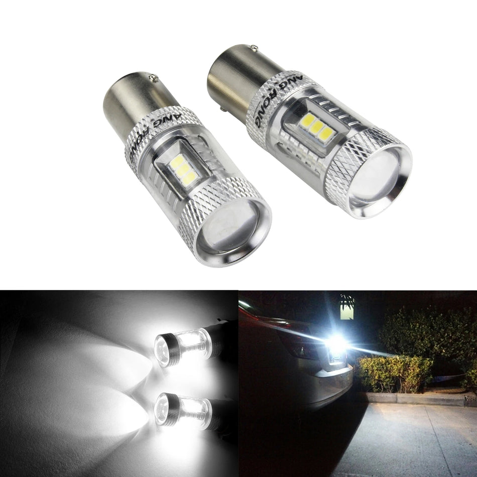 Univerzální 2x BA15S LED žárovky 1156 Vysoký výkon zadní brzdové světlo bílé