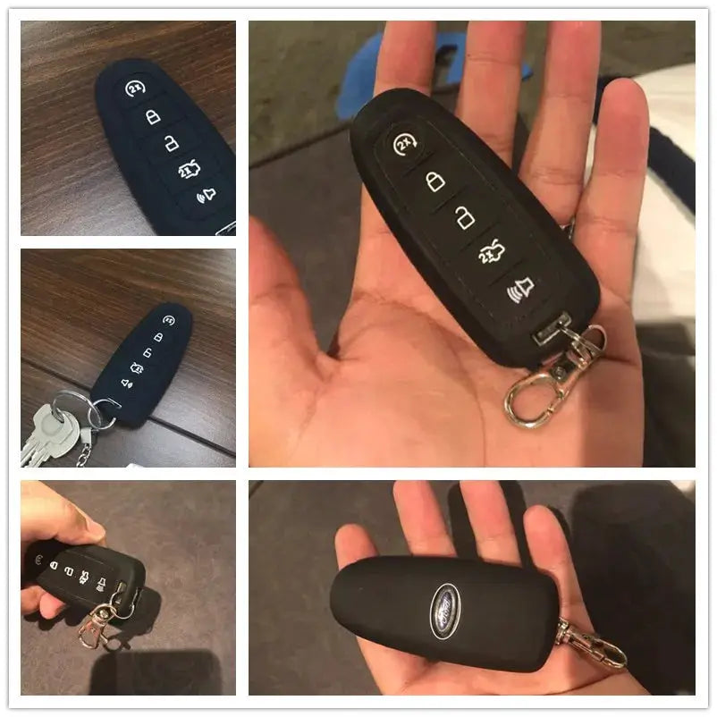 5 Buttons Silicone Car Keyless Fob Shell Case For Ford Edge Escape Focus Taurus Explorer Flex C-MAX Remote Key Cover Protector by InterCyprus Trading Ltd