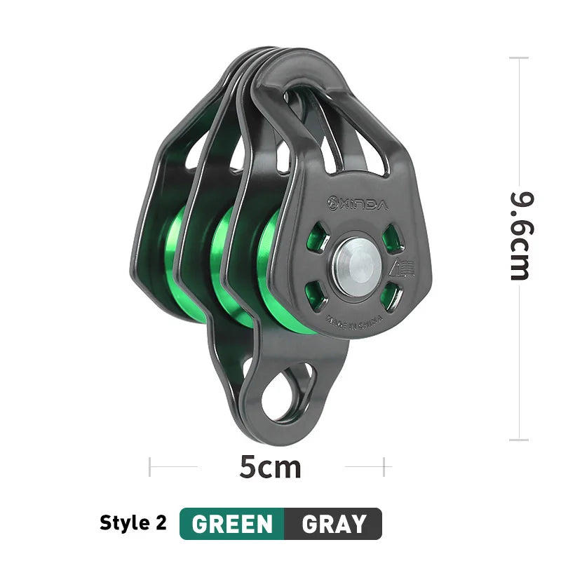 Xinda Outdoor Pulley Cableway System &ndash; Three Pulley System Green Hang Point