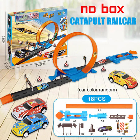 Railway Racing Track Play Set &ndash; Educational DIY Car Kit 18pcs