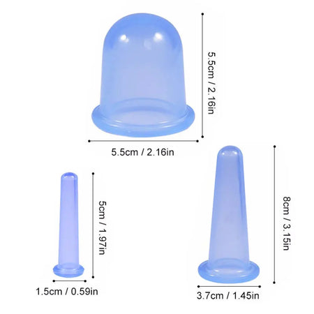 3Pcs Jar Silicone Vacuum Cupping Cans &ndash; Pain Relief
