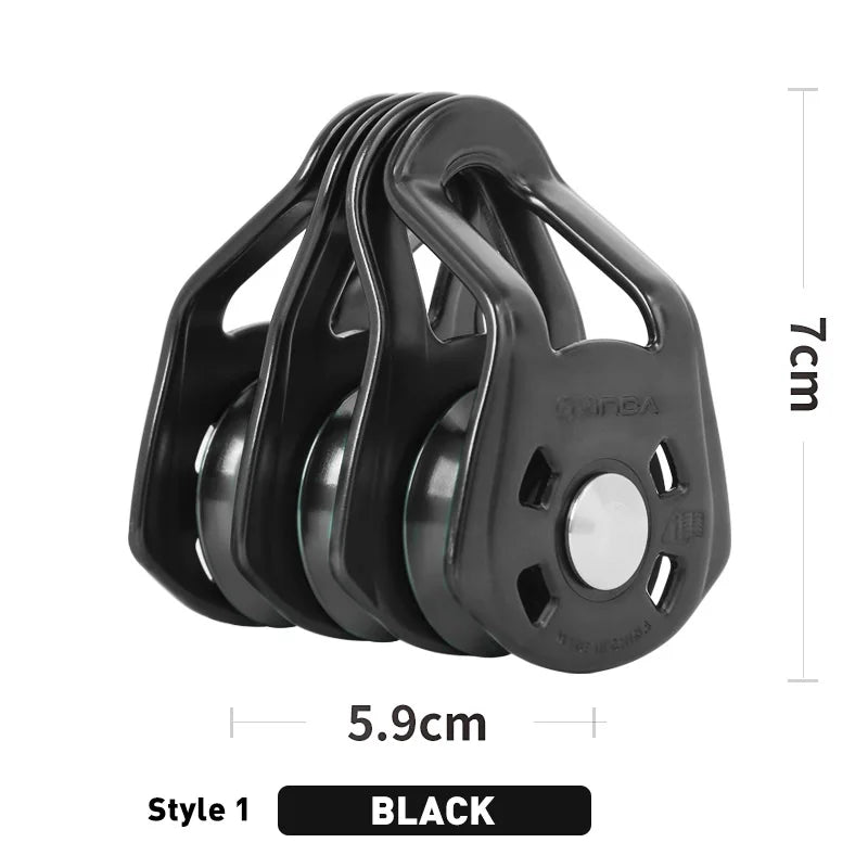 Xinda Outdoor Pulley Cableway System &ndash; Three Pulley System Black