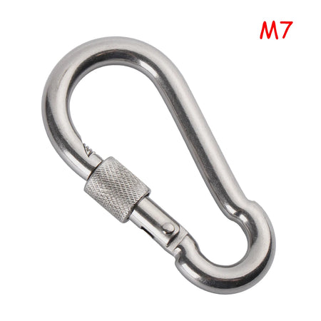 304 Stainless Steel Lock Ring Carabiner Snap Hook for Outdoor Climbing M7