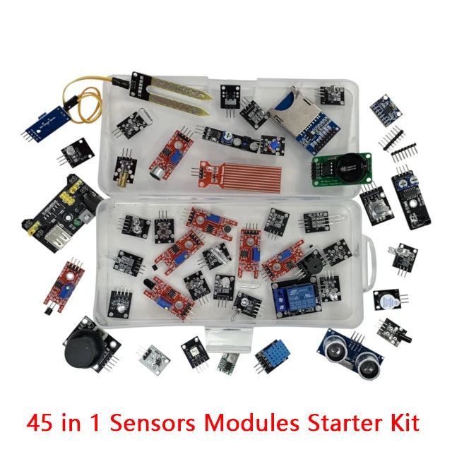 45 in 1 Sensors Modules Starter Kit &ndash; Comprehensive Arduino Toolset 45 in 1 kit box