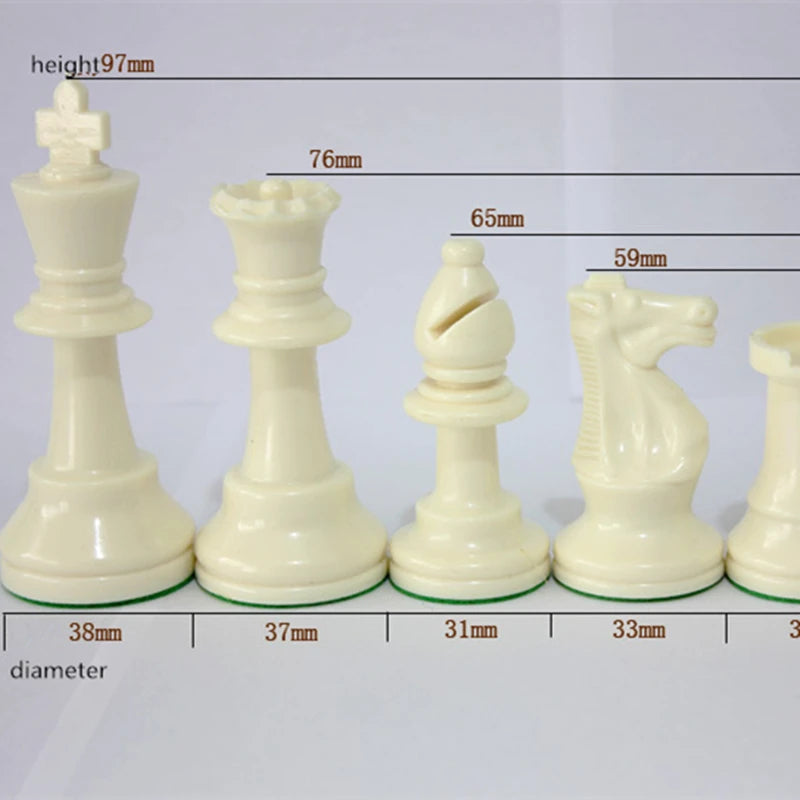 Yernea International Chess Set 97mm King Plastic Board