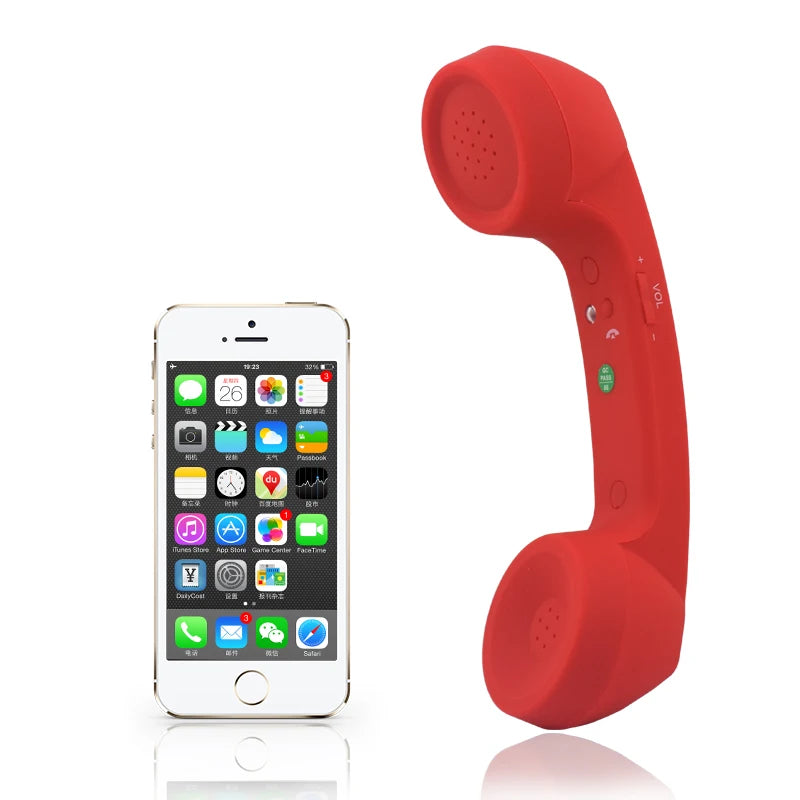 Wireless Retro Bluetooth Phone Handset - Stylish and Functional Red
