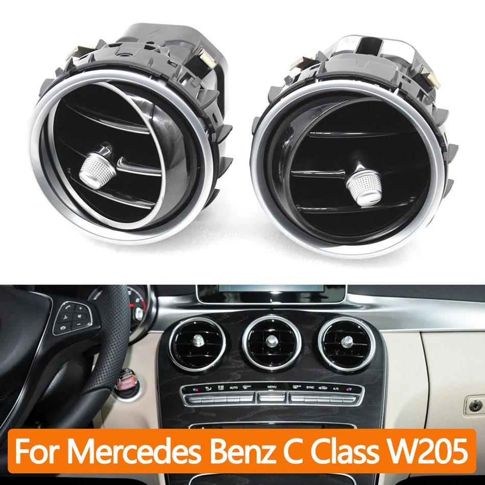 Air Vent Outlet Assembly for Mercedes-Benz C-Class W205 and GLC W253 Chrome PC ABS