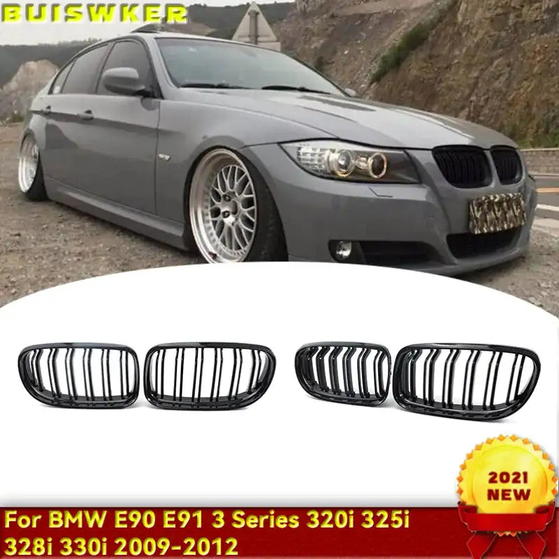 Gloss Matte Black M Color Kidney Front Grille BMW E90 E91