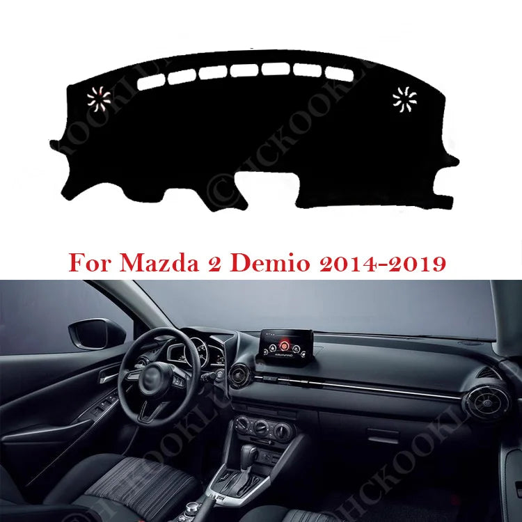 Cubierta de tablero de poliéster anti UV para Mazda 2 Demio 2014-2019