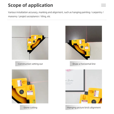Right Angle 90 Degree Square Laser Level - High Precision