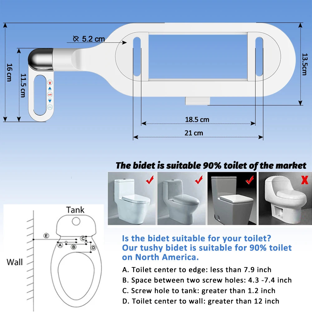 Bidet Toilet Seat S &ndash; Ultra-Thin Non-Electric Dual Nozzles