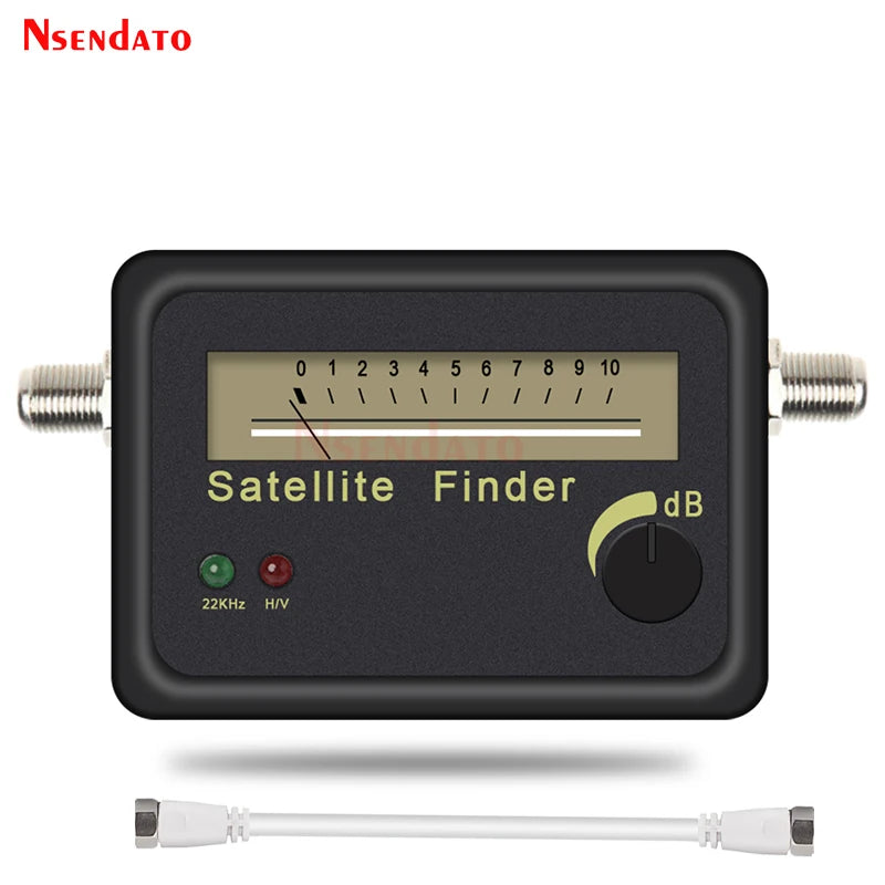 Digital satfinder Satellite Finder signal meter Meter for FTA LNB DIRECTV Signal Pointer SATV Satellite TV Receiver Sat finder added White cable